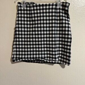 Classic Black and White Checkered Skirt